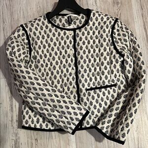 H&M Black and White Ladies Quilted Jacket Size XS